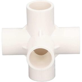 Elbow Pipe Fitting Crack Resistant PVC Pipe Connector Safe Connection 25mm/1in 90° Wide Application 5 Way for Chair(White) in Kuwait
