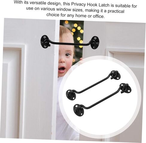 NUOBESTY 2sets Heavy Duty Stainless Steel Barn Door Latch Windproof Hook and for Sliding Doors Windows and Bathroom Use Easy to Install Durable Wear-Resistant Design in Saudi Arabia