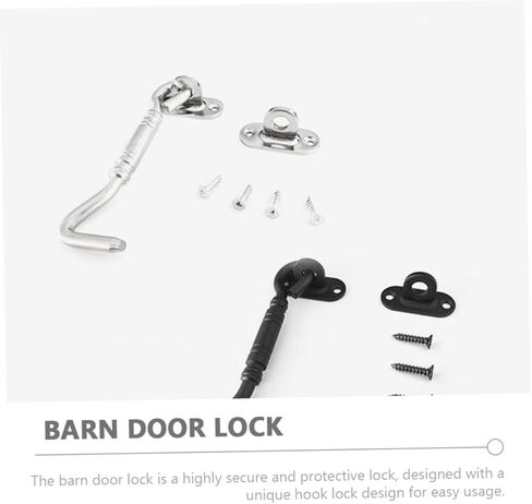 1Set Heavy Duty Hook Latch Barn Door Lock Screen Door Hook and Eye Latch Secure and Elegant Latch for Bedroom Doors Sliding and Bifold Applications in Saudi Arabia