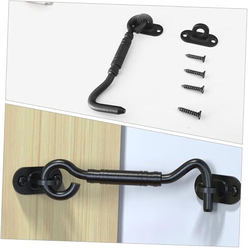 1Set Heavy Duty Hook Latch Barn Door Lock Screen Door Hook and Eye Latch Secure and Elegant Latch for Bedroom Doors Sliding and Bifold Applications in Saudi Arabia