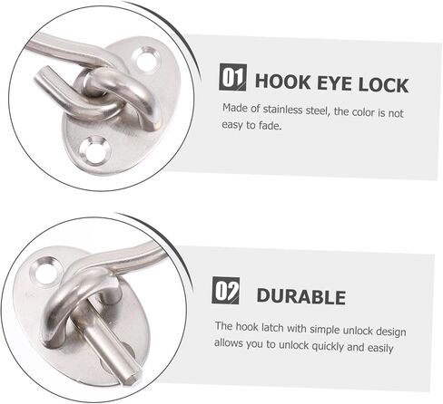 HOMSFOU 2pcs Durable Swivel Lock Hooks for Windows Doors Practical Slide Door Latch Hooks Windproof Design for Easy Unlocking Secure Fixing for Cabinets Sheds Garages in Saudi Arabia