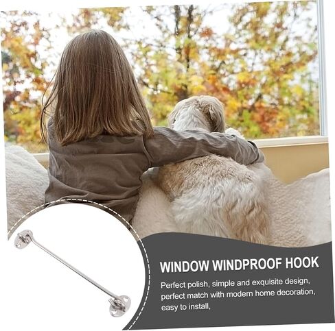 HOMSFOU 2pcs Durable Swivel Lock Hooks for Windows Doors Practical Slide Door Latch Hooks Windproof Design for Easy Unlocking Secure Fixing for Cabinets Sheds Garages in Saudi Arabia