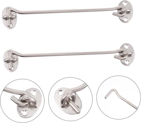 HOMSFOU 2pcs Durable Swivel Lock Hooks for Windows Doors Practical Slide Door Latch Hooks Windproof Design for Easy Unlocking Secure Fixing for Cabinets Sheds Garages in Saudi Arabia