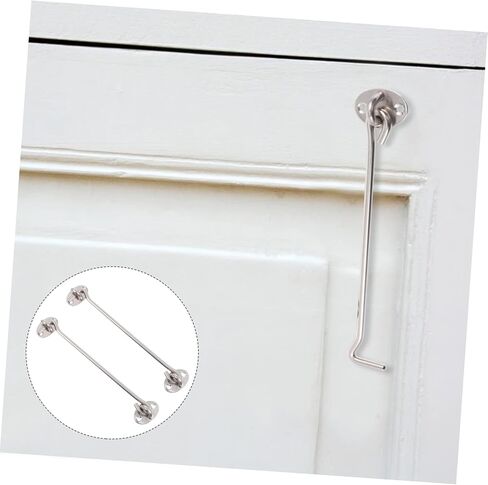 HOMSFOU 2pcs Durable Swivel Lock Hooks for Windows Doors Practical Slide Door Latch Hooks Windproof Design for Easy Unlocking Secure Fixing for Cabinets Sheds Garages in Saudi Arabia