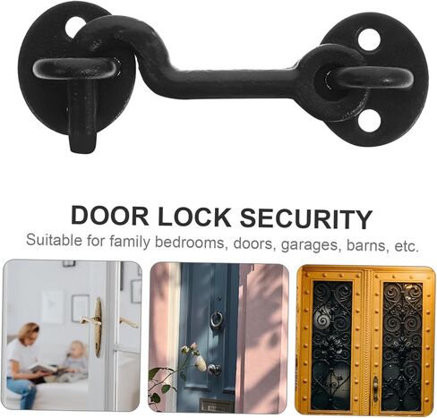 مجموعة واحدة من خطاف مزلاج النافذة المصبوب من Outanaya مع مزلاج للعين، خطاف معدني متين لتأمين الأبواب والنوافذ، تصميم مقاوم لديكور المنزل العتيق in Kuwait