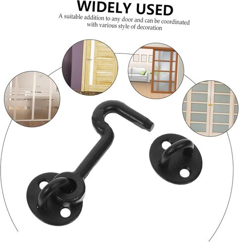 مجموعة واحدة من خطاف مزلاج النافذة المصبوب من Outanaya مع مزلاج للعين، خطاف معدني متين لتأمين الأبواب والنوافذ، تصميم مقاوم لديكور المنزل العتيق in Kuwait