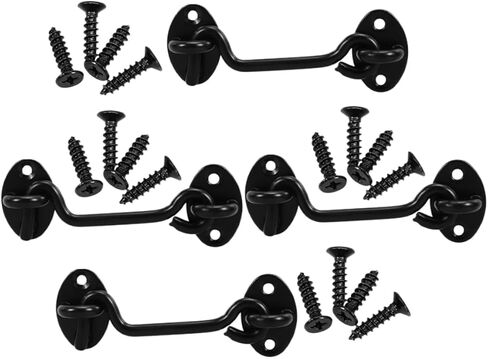 4 قطع من Lurrose مصنوعة من الفولاذ المقاوم للصدأ شديد التحمل، قفل باب الحظيرة، مزلاج آمن، آلية باب منزلق للاستخدام الداخلي والخارجي، عملية صامتة، تصميم متين in Kuwait