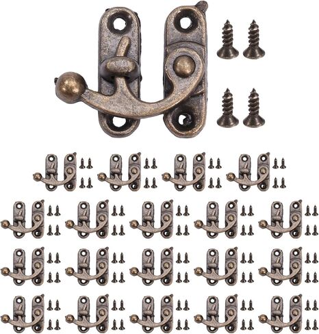 20PCS Bronze Tone Antique Right Hook Hasp Horn Lock Wood Jewelry Box Hook Clasp in Saudi Arabia