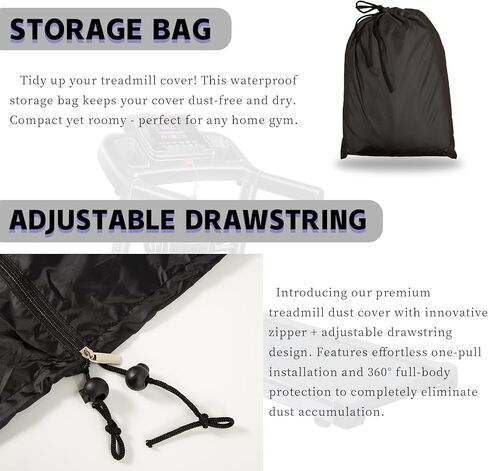 غطاء جهاز المشي مقاوم للماء في الهواء الطلق، 78.7 × 59 × 37.4 بوصة، معدات تمارين اللياقة البدنية القابلة للطي للمنزل وواقي الشمس وملحقات تخزين أغطية متعددة الوظائف (أسود، 78.7 × 59 × 37.4) in Kuwait