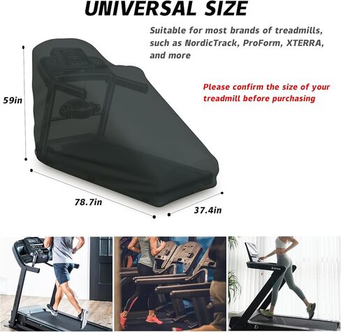 غطاء جهاز المشي مقاوم للماء في الهواء الطلق، 78.7 × 59 × 37.4 بوصة، معدات تمارين اللياقة البدنية القابلة للطي للمنزل وواقي الشمس وملحقات تخزين أغطية متعددة الوظائف (أسود، 78.7 × 59 × 37.4) in Kuwait