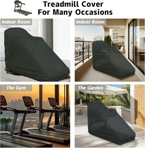 غطاء جهاز المشي مقاوم للماء في الهواء الطلق، 78.7 × 59 × 37.4 بوصة، معدات تمارين اللياقة البدنية القابلة للطي للمنزل وواقي الشمس وملحقات تخزين أغطية متعددة الوظائف (أسود، 78.7 × 59 × 37.4) in Kuwait