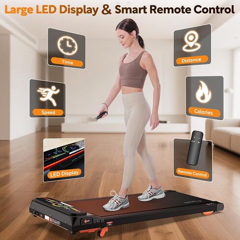 Lysole Walking Pad Treadmill with Incline,Treadmills for Home and Office,340 Lb Capacity,4 in 1 Portable Under Desk Treadmill with Remote Control,Large LED Display in Saudi Arabia