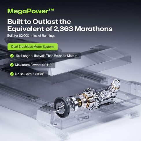 1st Smart Home Treadmill only for Marathoner, UREVO Quiet Treadmills for Home with Dual Brushless 4.0 HP Motorized, 12.5 MPH Foldable Treadmill, 400 LBS Capacity, 12% Auto Incline, Installation Free in Kuwait