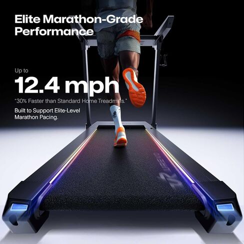 1st Smart Home Treadmill only for Marathoner, UREVO Quiet Treadmills for Home with Dual Brushless 4.0 HP Motorized, 12.5 MPH Foldable Treadmill, 400 LBS Capacity, 12% Auto Incline, Installation Free in Kuwait