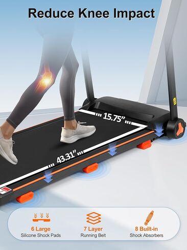 Merax 15% Incline Treadmill, Foldable Treadmills for Home, 3.0HP Running Treadmill for Home, 300LBS Exercise Equipment at Home, 7.5MPH Walking Pad Treadmills with Bluetooth & Heart Rate Sensor in Saudi Arabia