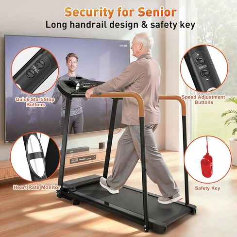 أفضل جهاز مشي لكبار السن، جهاز مشي للمنزل مع درابزين ممتد ومقبض تثبيت مستشعر النبض، المشي للأمام والخلف، امتصاص مزدوج للصدمات، مثالي لإعادة التأهيل in Kuwait