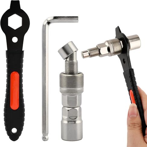 أدوات إزالة ساحبة كرنك الدراجة، إزالة الدعامة السفلية لكرنك مربع مستدق للدراجة وذراع كرنك، مجموعة أدوات إصلاح الدراجات الاحترافية مع مفتاح ربط 16 مم in Kuwait