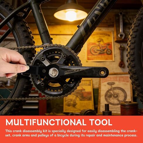أدوات إزالة ساحبة كرنك الدراجة، إزالة الدعامة السفلية لكرنك مربع مستدق للدراجة وذراع كرنك، مجموعة أدوات إصلاح الدراجات الاحترافية مع مفتاح ربط 16 مم in Kuwait