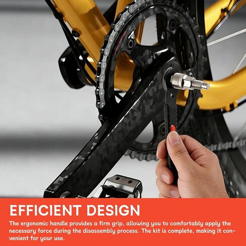 أدوات إزالة ساحبة كرنك الدراجة، إزالة الدعامة السفلية لكرنك مربع مستدق للدراجة وذراع كرنك، مجموعة أدوات إصلاح الدراجات الاحترافية مع مفتاح ربط 16 مم in Kuwait