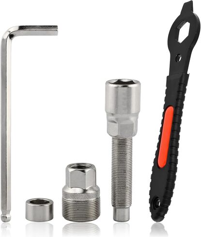 أدوات إزالة ساحبة كرنك الدراجة، إزالة الدعامة السفلية لكرنك مربع مستدق للدراجة وذراع كرنك، مجموعة أدوات إصلاح الدراجات الاحترافية مع مفتاح ربط 16 مم in Kuwait