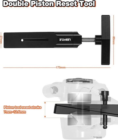 أداة إعادة ضبط مكبس الدراجة للفرجار ثنائي المكبس - تصميم الدفع المسطح يضمن الضغط المتساوي، ويمنع اختلال المكبس، أداة فرجار فرامل الدراجة المصنوعة من الألومنيوم 7075 لإصلاحات شيمانو وMTB in Kuwait