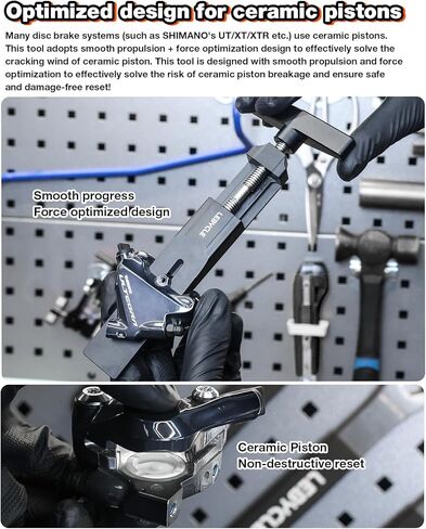 أداة إعادة ضبط مكبس الدراجة للفرجار ثنائي المكبس - تصميم الدفع المسطح يضمن الضغط المتساوي، ويمنع اختلال المكبس، أداة فرجار فرامل الدراجة المصنوعة من الألومنيوم 7075 لإصلاحات شيمانو وMTB in Kuwait