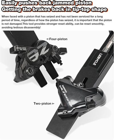 أداة إعادة ضبط مكبس الدراجة للفرجار ثنائي المكبس - تصميم الدفع المسطح يضمن الضغط المتساوي، ويمنع اختلال المكبس، أداة فرجار فرامل الدراجة المصنوعة من الألومنيوم 7075 لإصلاحات شيمانو وMTB in Kuwait