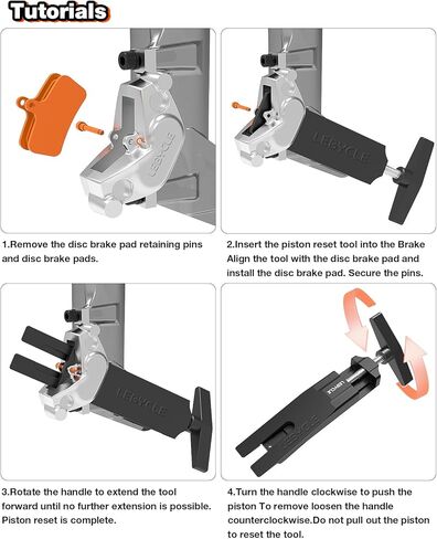 أداة إعادة ضبط مكبس الدراجة للفرجار ثنائي المكبس - تصميم الدفع المسطح يضمن الضغط المتساوي، ويمنع اختلال المكبس، أداة فرجار فرامل الدراجة المصنوعة من الألومنيوم 7075 لإصلاحات شيمانو وMTB in Kuwait