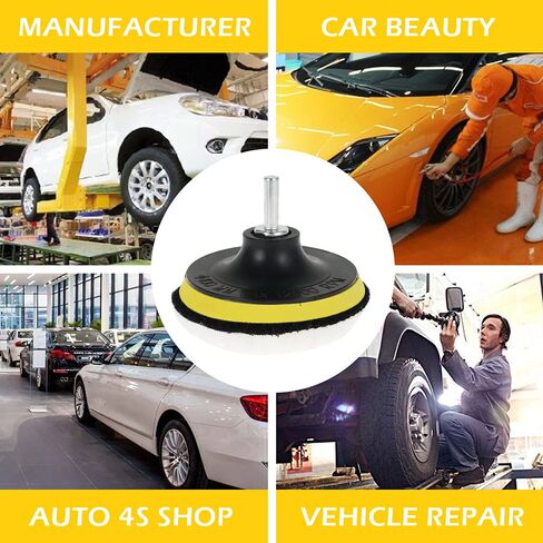 7Pcs Buffing Pads Wool Polishing Pads 4 Inch Car Bonnets Lambs Wool Buffer Pad Hook and Loop Buffing Pad with 5Pcs Polishing 1Pc Screw 1Pc Plastic Tray in Saudi Arabia