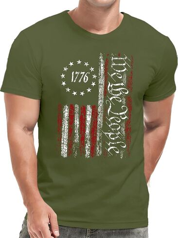 Mens USA Shirt American Flag T-Shirt 4th of July Patriotic Short Sleeve Tee in Saudi Arabia