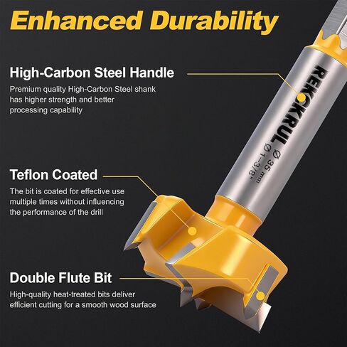 2-1/4" | 57mm Industrial Triple Flute Tungsten Carbide Forstner Drill Bits with Hex Shank - Premium Wood Hole Saw Kit for Woodworking, Hardwood, Plywood, Plastic, CNC & Handheld Drills in Kuwait