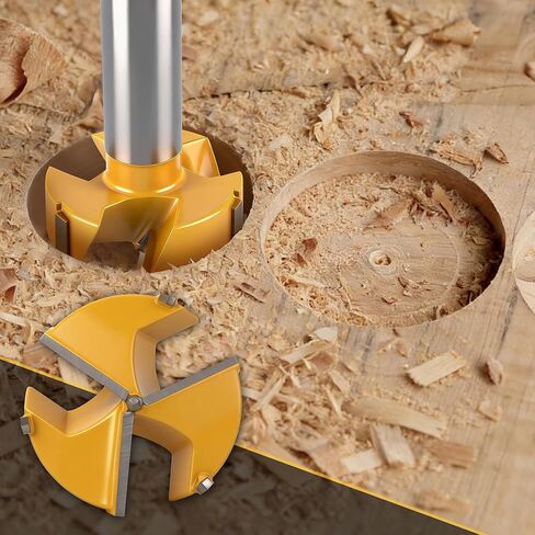 2-1/4" | 57mm Industrial Triple Flute Tungsten Carbide Forstner Drill Bits with Hex Shank - Premium Wood Hole Saw Kit for Woodworking, Hardwood, Plywood, Plastic, CNC & Handheld Drills in Kuwait