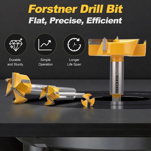 2-1/4" | 57mm Industrial Triple Flute Tungsten Carbide Forstner Drill Bits with Hex Shank - Premium Wood Hole Saw Kit for Woodworking, Hardwood, Plywood, Plastic, CNC & Handheld Drills in Kuwait