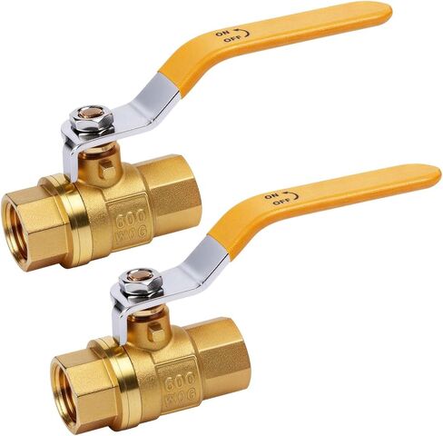 1-1/4 Inch NPT Heavy Duty Full Port Ball Valve, Brass Water Shut Off Valve,NPT Female x Female Thread, 150 PSI WSP / 600 PSI WOG (1 PCS) in Saudi Arabia