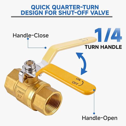 1-1/4 Inch NPT Heavy Duty Full Port Ball Valve, Brass Water Shut Off Valve,NPT Female x Female Thread, 150 PSI WSP / 600 PSI WOG (1 PCS) in Saudi Arabia