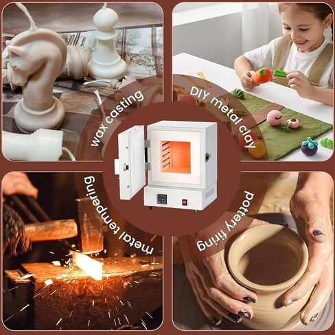 فرن تلبيد كهربائي بقدرة 2000 وات، فرن غطاس لمختبر السيراميك الكهربائي، ذوبان حتى 1150 درجة مئوية وتوزيع متساوي للحرارة على 4 جوانب، مراقبة درجة الحرارة في الوقت الحقيقي لقوالب الجبس والمجوهرات in Kuwait