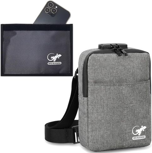 Anti-theft shoulder bag for travel - faraday bag for phone and passports - rfid blocking pouch in Kuwait