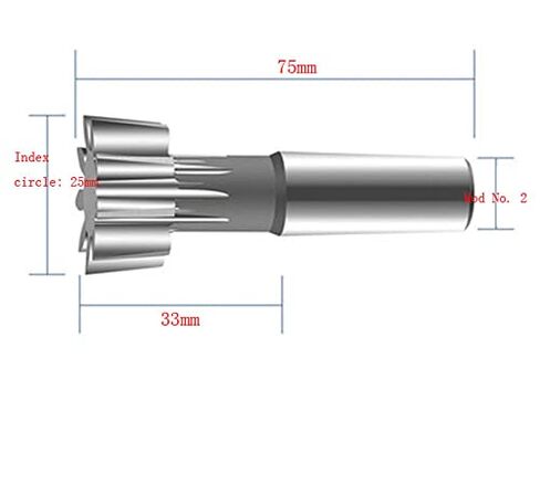 Straight Tooth Shaper Cutter with Tapered Shank, Modulus 1, Pressure Angle 20 Degrees in Saudi Arabia