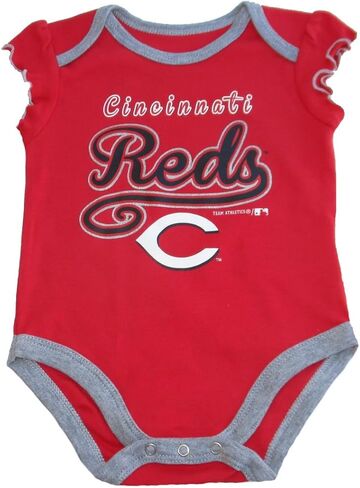VF Cincinnati Reds Girl's Hearts Infant Creeper Bodysuit - Team Colors in Kuwait