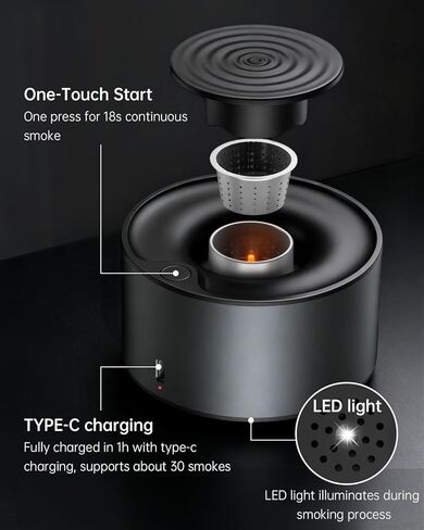 Electric Whiskey Smoker Kit, Rechargeable Bourbon Smoker Kit with 6 Flavors of Natural Wood Chips, Drink Smoker Infuser Kit Cocktail Idea Christmas Birthday Gifts for Men Husband Dad Him in Saudi Arabia