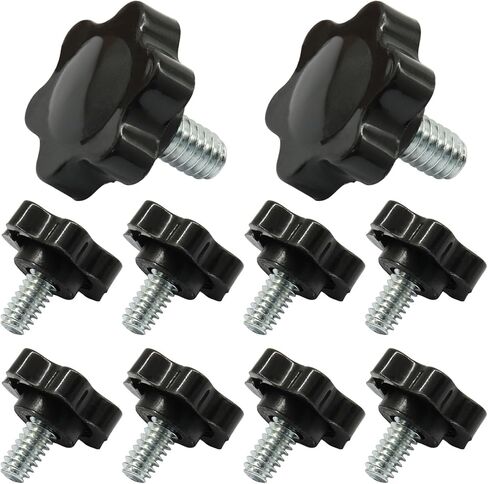 10 Pcs 1/4"-20 Grip Knob Screw, Black Plastic Star Knob with 0.47" Thread Longth, Threaded Knurled Thumb Nuts for Machine, Fixture, Umbrella Base in Saudi Arabia