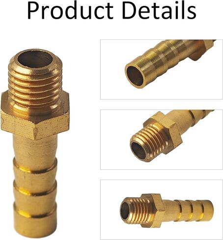 5pcs M8-1 6mm Brass Fittings Connector for Air, Water, Fuel, and Line Repair Applications in Saudi Arabia