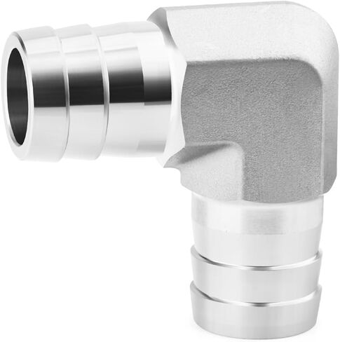 2 قطعة 304 الفولاذ المقاوم للصدأ 90 درجة الكوع خرطوم بارب تركيبات، 5/8 "بارب × 5/8" بارب، مع 4 قطعة خرطوم المشبك، للوقود/الهواء/الماء/الغاز/النفط in Kuwait