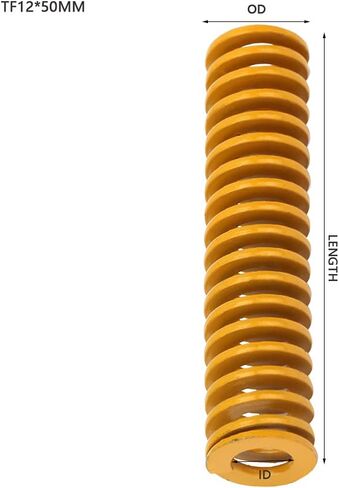 Acouto 2pcs Extra Light Load Die Springs Yellow, OD 2mm ID 6mm for Ma and Automotive Applications (TF12*20mm) (TF12*30mm) (TF12*40mm) (TF12*50mm) in Saudi Arabia