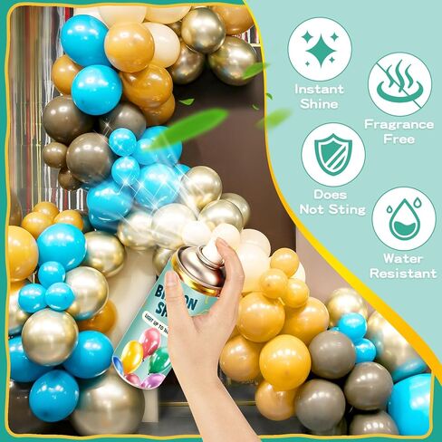 Balloon Shine Spray, 8 Oz High Shine Balloon Spray Odorless, Instant Shine and Lasting More than 7 Days, Waterproof, Perfect for Party, Weddings, and Other Celebrations in Kuwait