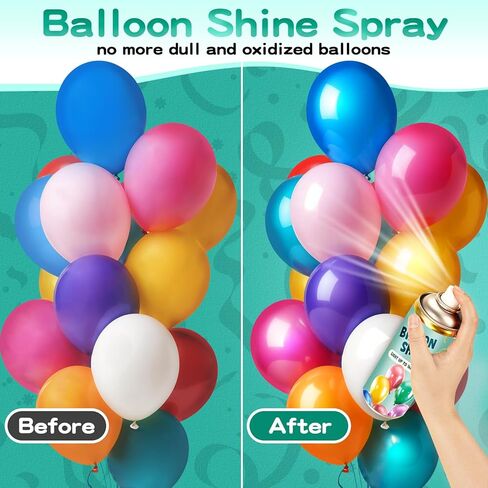 Balloon Shine Spray, 8 Oz High Shine Balloon Spray Odorless, Instant Shine and Lasting More than 7 Days, Waterproof, Perfect for Party, Weddings, and Other Celebrations in Kuwait