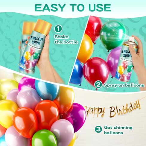 Balloon Shine Spray, 8 Oz High Shine Balloon Spray Odorless, Instant Shine and Lasting More than 7 Days, Waterproof, Perfect for Party, Weddings, and Other Celebrations in Kuwait