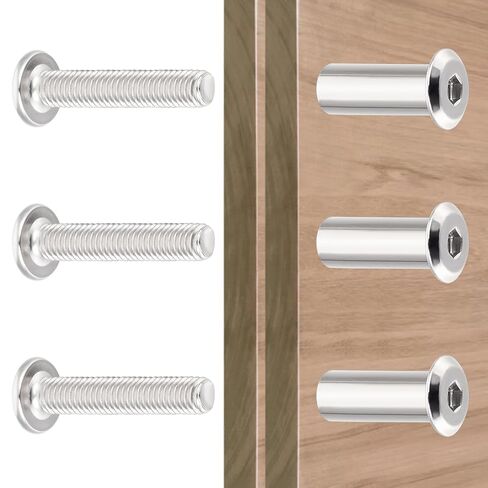 50 Pcs M6x35mm Furniture Bolts Silver Hex Bolts for Various DIY Projects Such Photo Album Binding Picture Frame Assembly Toy Construction in Kuwait