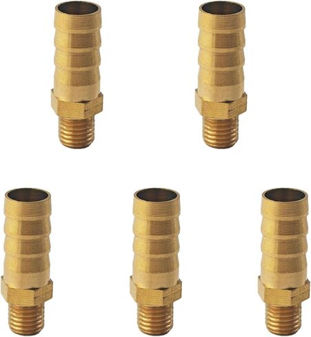 5pcs M8-1 6mm Brass Fittings Connector for Air, Water, Fuel, and Line Repair Applications in Saudi Arabia