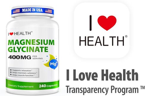 جليسينات المغنيسيوم 400 ملغ لكل كبسولة - 240 كبسولة - مكمل مغنيسيوم عالي الامتصاص للاسترخاء والهدوء ودعم العضلات - لطيف على المعدة - للرجال والنساء - صنع في الولايات المتحدة الأمريكية in Kuwait